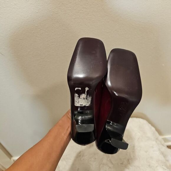 NWOT Luzia Mirnar Women's Red Patent Leather Square Toe Pumps Size - Picture 6 of 10